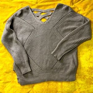 Mauve cross back detail sweater